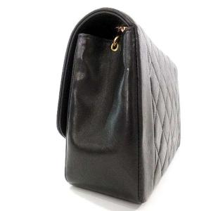 CHANEL マトラッセ 25 ラムスキン ダイアナ フラップ  チェーン ショルダーバッグ ブラック