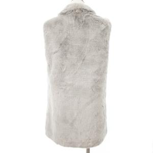 EMPORIO ARMANI 国内正規 エコファー ロング ベスト フェイクファー 38 ライトグレー