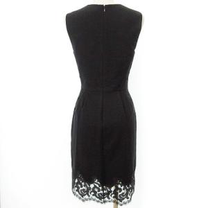 DIANE von FURSTENBERG ワンピース ひざ丈 ノースリーブ レース ストレッチ 2 ブラック