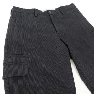 LANVIN COLLECTION ウール カーゴパンツ ストライプ テーパード スラックス 日本製 85 グレー