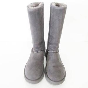 UGG australia ムートンブーツ クラシック トール ロング スエード シープスキン ロゴ 無地 グレー