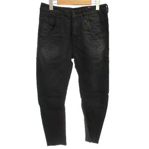 美品 ボーイフレンド ジョグデニム パンツ FAYZA ストレッチ ジップ コーティング 国内正規 レーヨン混 27 M 黒