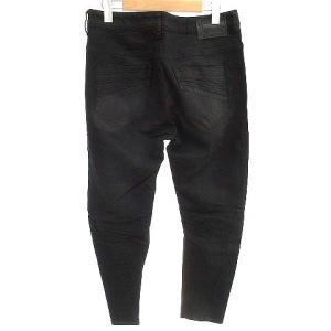 DIESEL 美品 ボーイフレンド ジョグデニム パンツ FAYZA ストレッチ ジップ コーティング 国内正規 レーヨン混 27 M 黒