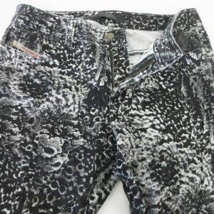 DIESEL ジョグジーンズ デニム パンツ ストレッチ レオパード柄 27 黒 ブラック 白 ホワイト 国内正規 IBO30