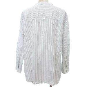 MHL. 18ss プルオーバー シャツ ハーフボタン ブラウス バンドカラー 長袖 3 ホワイト グレー