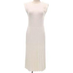 20ss タグ付き Aライン プリー ツニット ワンピース CWNO202061 ロング 2WAY Vネック & クルーネック