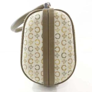 CELINE Cマカダム ハンドバッグ パーティーバッグ レザー キャンバス ロゴ ベージュ
