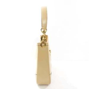 CELINE M171 ハンドバッグ セミショルダー リングロック レザー ゴールド金具 ロゴ ベージュ