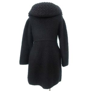 Ermanno Scervino 国内正規 ニット Aライン コート ボリュームカラー 40 M 黒 ブラック IBO30