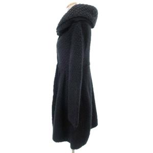 Ermanno Scervino 国内正規 ニット Aライン コート ボリュームカラー 40 M 黒 ブラック IBO30
