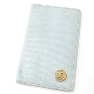 レザー カードケース ココマーク 二つ折り 名刺入れ スペイン製 ライトブルー