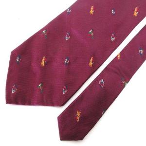 POLO RALPH LAUREN タグ付き シルク100% ネクタイ レギュラータイ 総柄 刺繍 スーツ パープル USA製