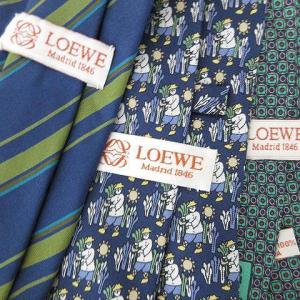 LOEWE ネクタイ 6本セット レギュラータイ ビジネス 総柄 シルク マルチカラー