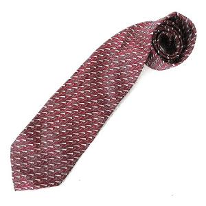 ネクタイ レギュラータイ ビジネス 総柄 シルク レッド