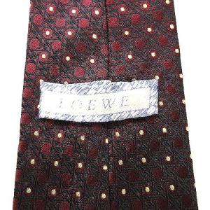 LOEWE 美品 ネクタイ レギュラータイ ビジネス 総柄 シルク 赤 レッド