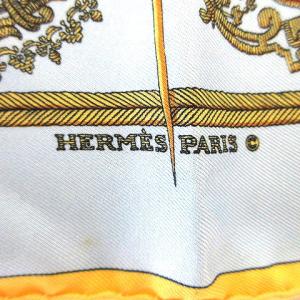 HERMES カレ45 スカーフ 43x43cm ハンカチ シルク 青 ブルー