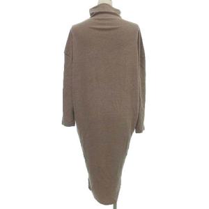 Ameri VINTAGE ハイネック ニット ワンピース ロング ドルマン 長袖 薄手 オーバーサイズ F ベージュ NVW