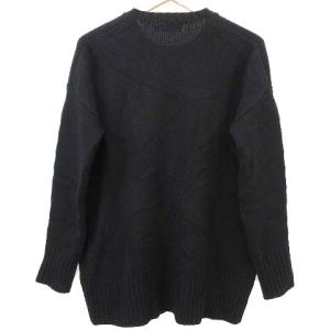 RALPH LAUREN カシミヤ混 セーター プルオーバー ニット 前ポケット オーバーサイズ 国内正規 XS 黒 ブラック NVW