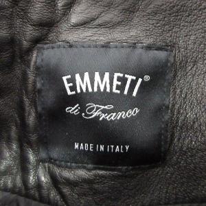 EMMETI 干場義雅 H UOMO シングルライダースジャケット ラムスキン ナッパレザー 46 黒