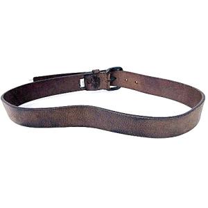 DIESEL レザー ベルト USED加工 ピンバックル ブレイブマン刻印 85cm 茶 ブラウン U90