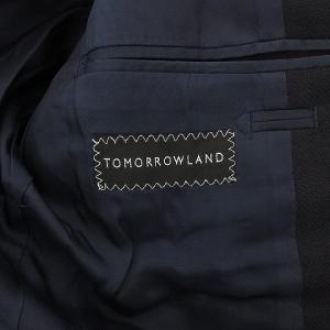 TOMORROWLAND 美品 カノニコ生地 テーラードジャケット シングル 2B ウール 50 L 紺 ネイビー U90