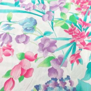 LEONARD FASHION 90s 花柄 カットソー 長袖 フラワープリント トップス L 白 ホワイト IBO31