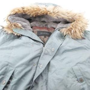 GUCCI N-3B フライトジャケット ミリタリー アウター グースダウン フォックスファー ナイロン L オリーブ セージグリーン