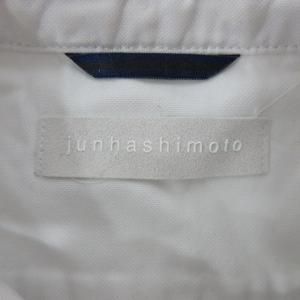 junhashimoto サイド切替 シャツ 長袖 ボタンダウン コットン ホワイト