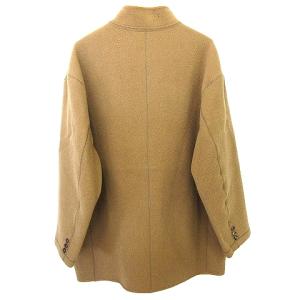 Papas ウール ハイネック ジャケット コート ボタン ウール L 茶 ブラウン IBO31