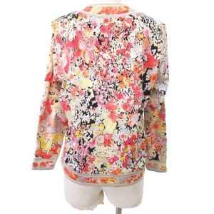 LEONARD FASHION 花柄 ジャケット カーディガン 薄手 トップス ロゴボタン M マルチカラー OKZ