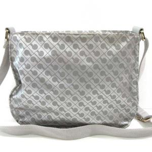 GHERARDINI ショルダーバッグ 斜め掛け 鞄 ソフティ ビニール ナイロン 総柄 ロゴ シルバー