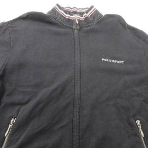 POLO SPORT ラルフローレン 90s RL-67 ヴィンテージ トラックジャケット ジャージ フルジップ ブルゾン 長袖 刺繍 L 黒 ブラック