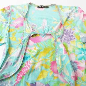 LEONARD 半袖 カットソー トップス 花柄 スカーフ M 水色 OKZ