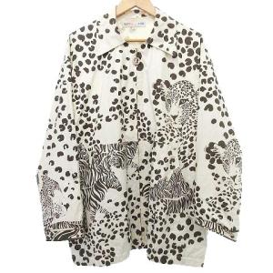 LEONARD SPORT コート ヒョウ柄 ジップ ジャケット レオパード柄 アニマル柄 薄手 F アイボリー系