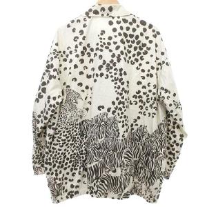LEONARD SPORT コート ヒョウ柄 ジップ ジャケット レオパード柄 アニマル柄 薄手 F アイボリー系