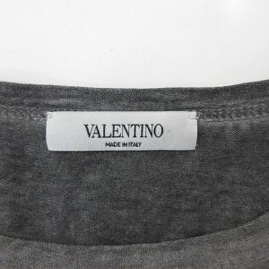 VALENTINO Tシャツ 半袖 ボートネック プリント L グレー AA