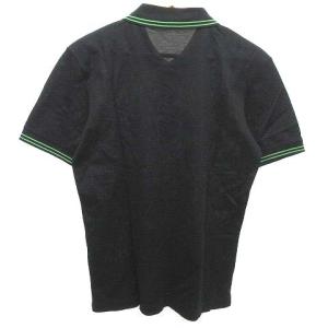 UNITED ARROWS 美品 ポロシャツ 半袖 カットソー トップス ライン 薄手 L 黒 ブラック イタリア製 IBO31