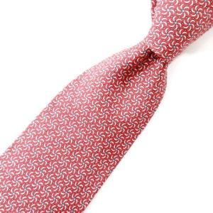 ネクタイ レギュラータイ シルク 総柄 レッド
