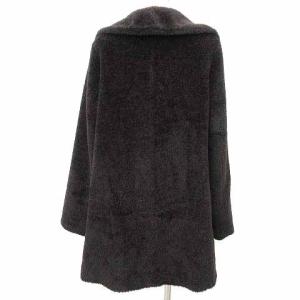 Max Mara 銀タグ アルパカ コート ハーフ丈 オーバーサイズ ウール ジャケット 国内正規 42 茶 ブラウン IBO33