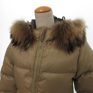 DUVETICA KAPPA ダウンコート フード ラクーンファー ナイロン 40 L ベージュ IBO33