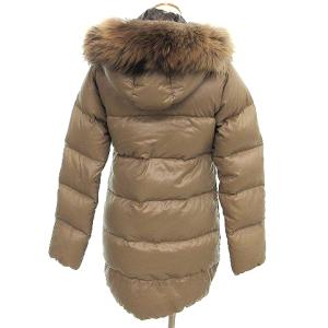 DUVETICA KAPPA ダウンコート フード ラクーンファー ナイロン 40 L ベージュ IBO33