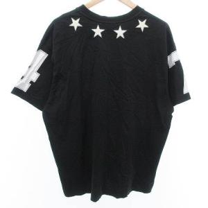 GIVENCHY Tシャツ カットソー トップス 半袖 スターワッペン プリント S 黒 ブラック
