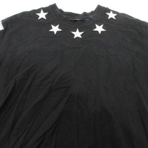 GIVENCHY Tシャツ カットソー トップス 半袖 スターワッペン プリント S 黒 ブラック