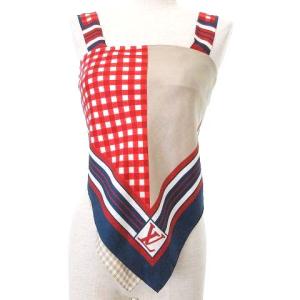 LOUIS VUITTON RW141W F5BLIBO30 シルク スカーフ トップス ギンガムチェック レッド