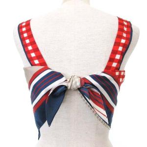 LOUIS VUITTON RW141W F5BLIBO30 シルク スカーフ トップス ギンガムチェック レッド