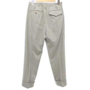 MARGARET HOWELL 美品 近年 カシミヤ混 スラックス ワイドパンツ ?V Lサイズ相当 無地 グレー IBO33