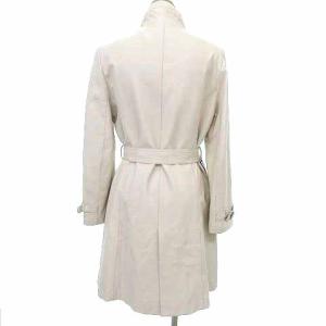 BALMAIN ラムレザー コート スタンドカラー ジャケット 裏地ロゴ 羊革 9 アイボリー IBO33