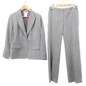 パンツ スーツ シングル 1B シルク混 ウール 総裏地 ビジネス 式典 国内正規 42 グレー IBO33