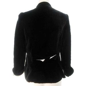 GIORGIO ARMANI 国内正規 ベロア テーラードジャケット 38 XS?S 黒 ブラック BO33 A0106