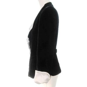 GIORGIO ARMANI 国内正規 ベロア テーラードジャケット 38 XS?S 黒 ブラック BO33 A0106